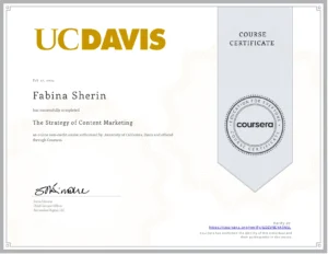 Content marketing certificate from Coursera